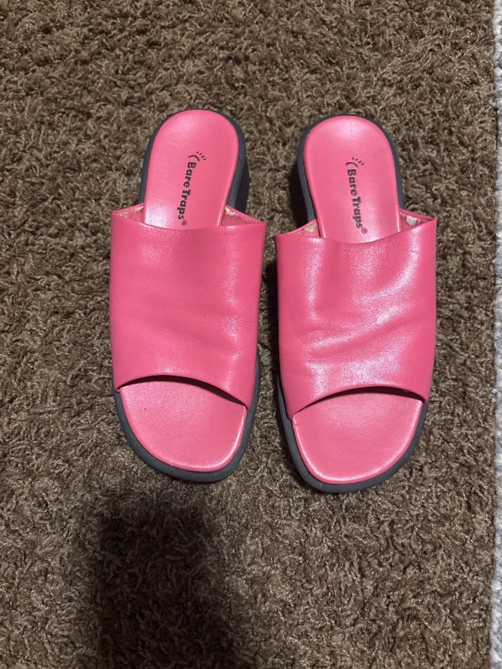 Pink platform sandals